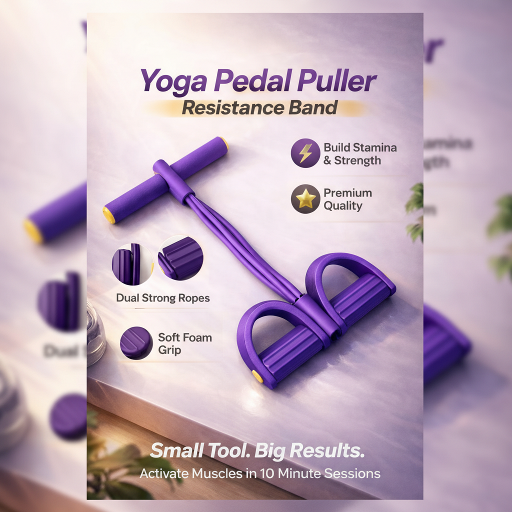 4-Tube Yoga Pedal Puller Resistance Band – Full Body Toning System