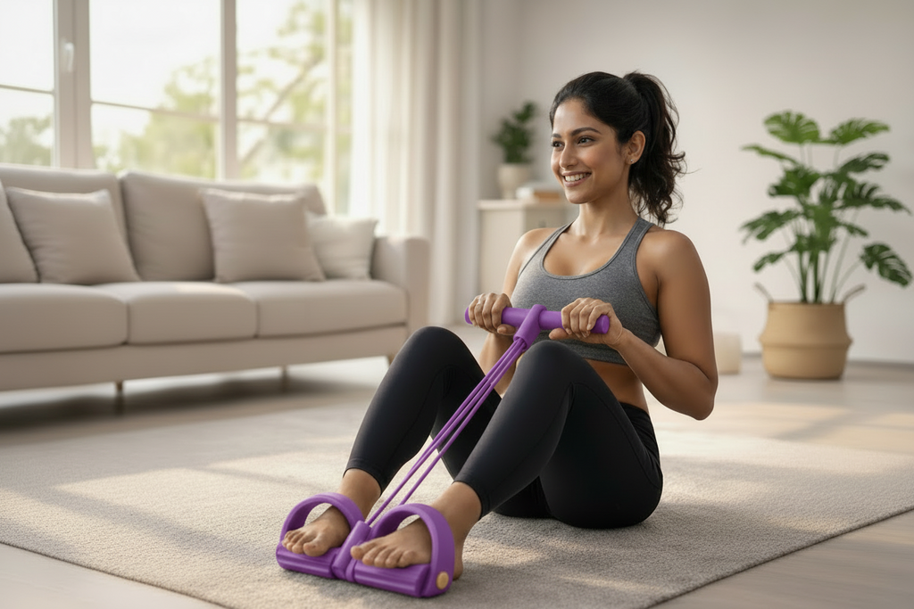 4-Tube Yoga Pedal Puller Resistance Band – Full Body Toning System